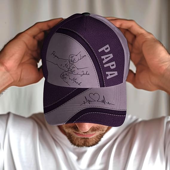 Custom Papa Hats, Personalized Daddy Hat, Customized Dad Hat, Personalized Fathers Day Hat, Fist Bump Hat