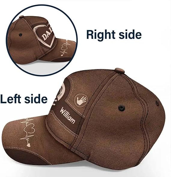 Custom for Grandpa Dad Grandpa Dad Kids Handprints, Dad Hats, Grandpa Hat for Dad, Father's Day Multi - Personalized Classic Cap