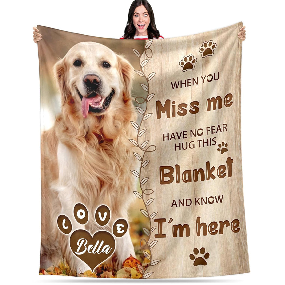 Pet Memorial Blanket Gift - Personalized Dog Memorial Blankets, Pet Sympathy Gifts for Loss of Dogs for Pets Lovers, Dog Bereavement Passing Away Gift, Custom Dogs Blanket