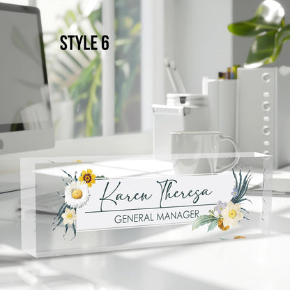 Custom Office Name Plate, Personalized Gifts for Women & Men, Appreciation Gifts for Employees, Boss, Teacher - Office Desk Accessory