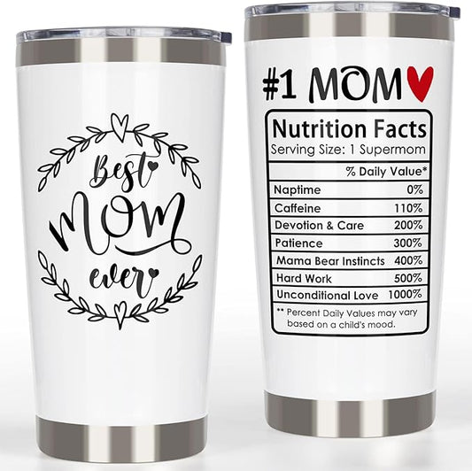 Mom Gifts Stainless Tumbler, Valentine's Day Gifts for Moms from Daughter Son Husband - Best Mom Ever Gifts, Birthday Gifts for Mom Grandma