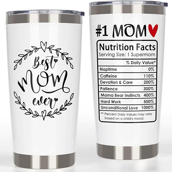 Mom Gifts Stainless Tumbler, Valentine's Day Gifts for Moms from Daughter Son Husband - Best Mom Ever Gifts, Birthday Gifts for Mom Grandma