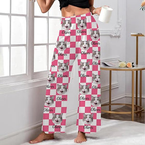 Custom Pajama Pants for Women Men, Personalized Photo PJ Pant Customized Couples Picture Pj Bottom Gift for Her Him