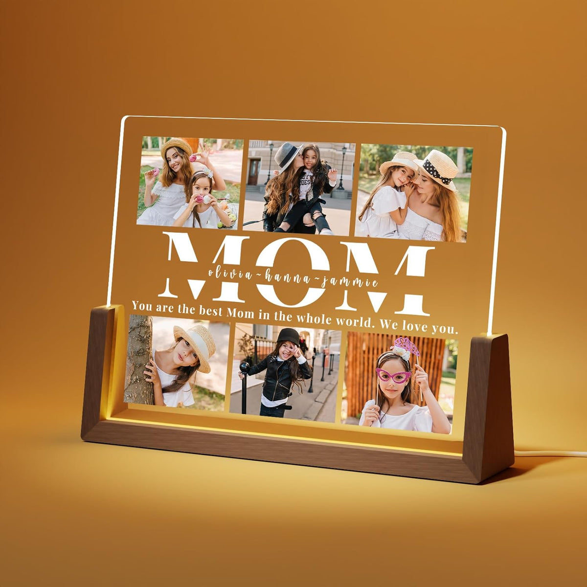 Best Mom In The World Personalized Mothers Day Picture Frame for Mom, Custom Gifts for Mother's Day from Daughter Son Kids, Customized Photos Gifts for Wife from Husband, Best Mom Ever Gifts