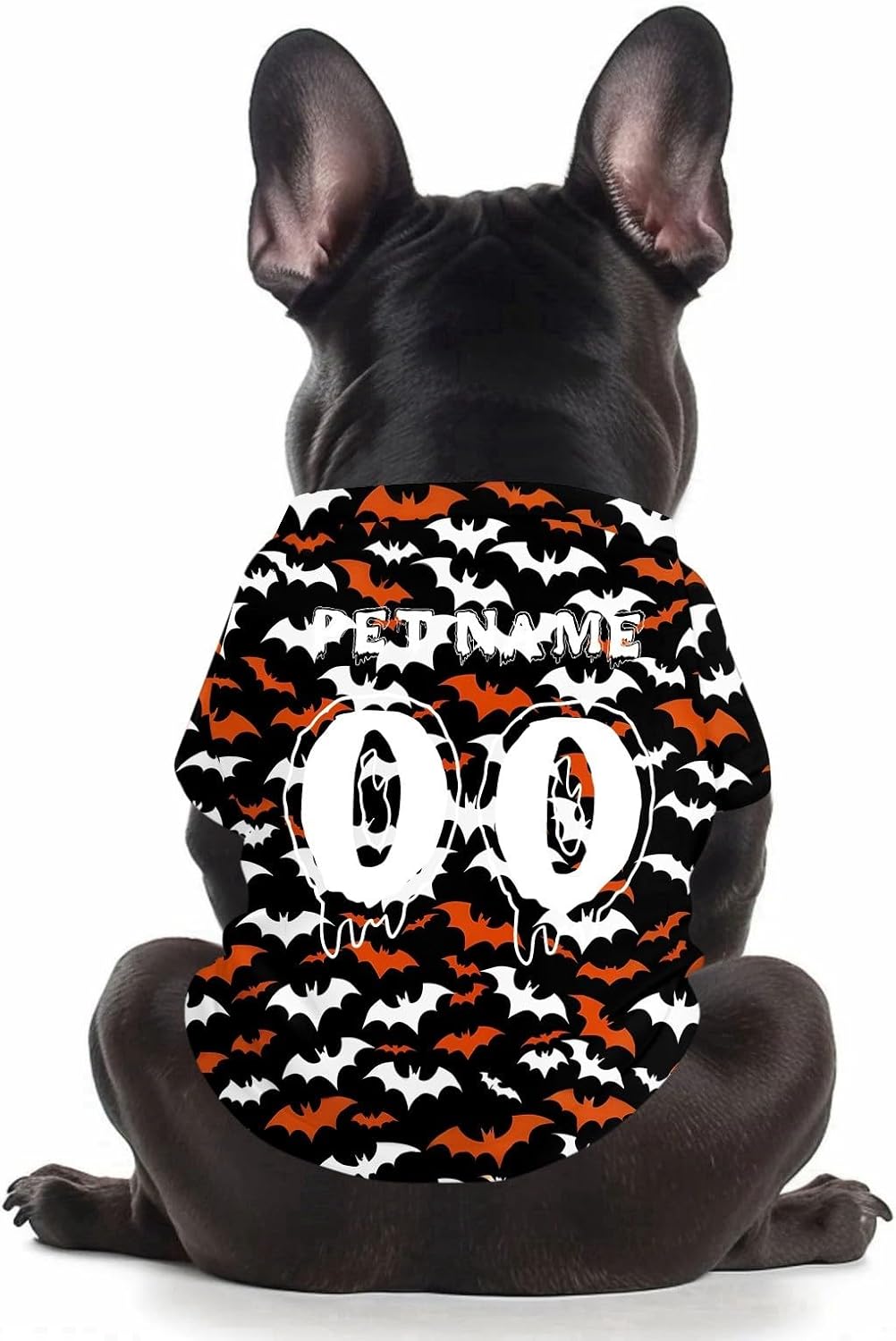 Personalized Halloween Dog Sweatshirts, Custom Jersey Shirts for Pets with Name/Number/Logo, Lightweight Pet Clothing for Small and Medium Dogs Halloween Style