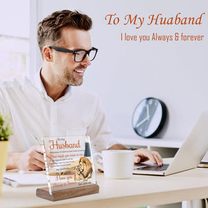 Gifts for Husband from Wife Lion Themed Loving Acrylic Plaque Gifts - Romantic Birthday Gifts for Husband Home Office Desk Decorations, Christmas, Wedding Anniversary, Valentine's Day and Father's Day