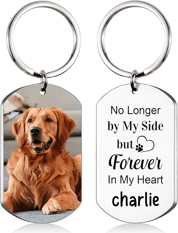 Personalized Pet Photo Keychain - Custom Memorial Keepsake for Pet Loss Remembrance Memorial Dog Cat Dog Mom Dog Dad Gift