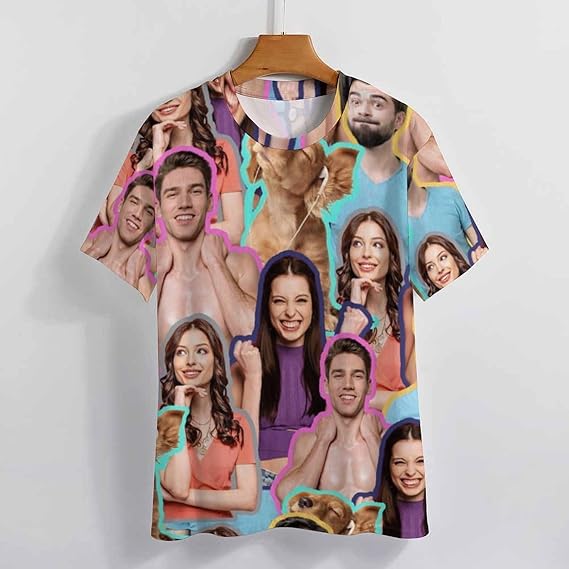 Custom T Shirts with face Personalized T Shirt for Men Women with Picture Design Your Own Shirt Birthday Gift Family Gift