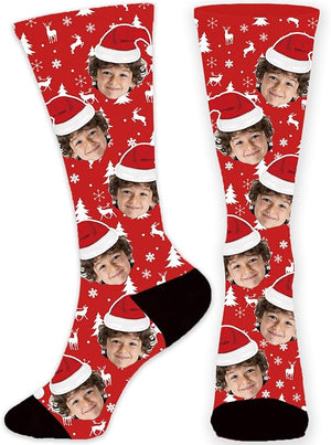 Custom Face Socks Personalized Funny Christmas Socks with Picture for Boys Girls Women Men Pets