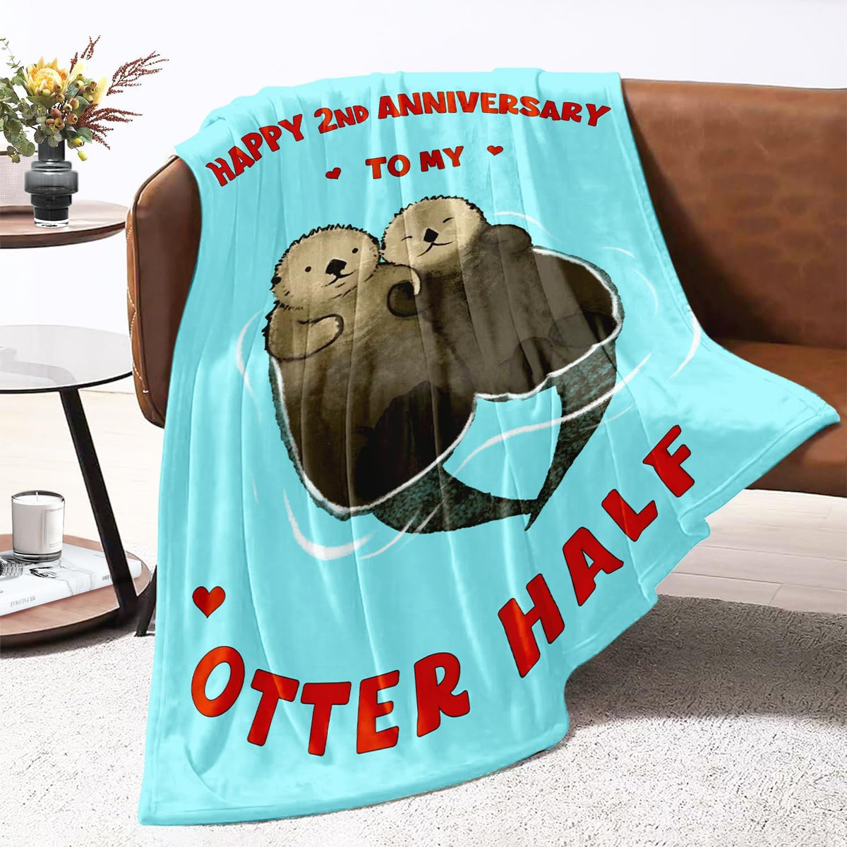 Happy  Anniversary Blanket Gifts for Him Her Boyfriend Girlfriend -  Year Wedding Anniversary Romantic Gifts for Women Men Wife Husband - Sweetest Day Present for Him Her - Love Blanket