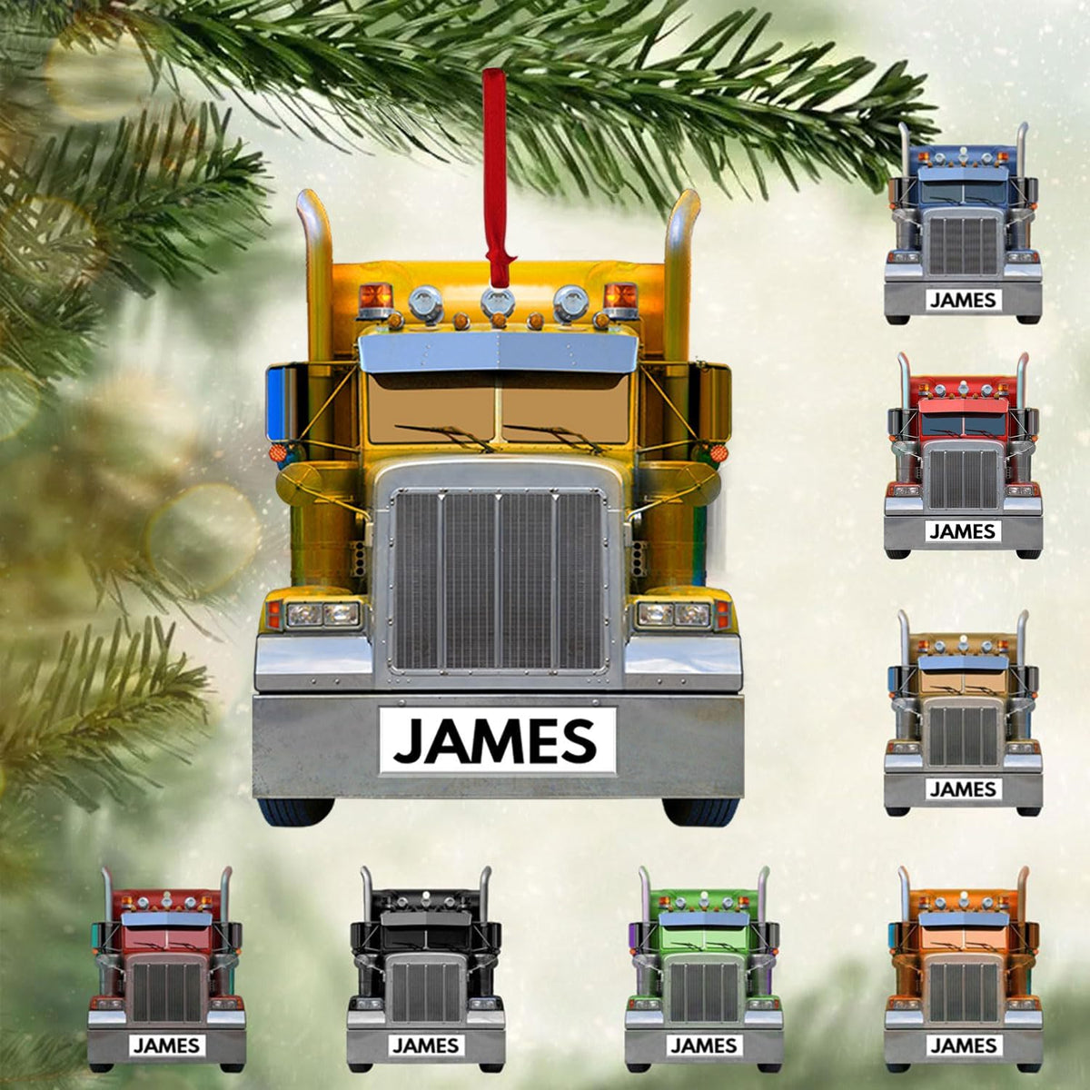 Personalized Christmas Ornament, Christmas Gift for Trucker, Truck Car Vehicle Christmas Ornament, Truck Ornament with Custom Name, Truck Christmas Ornament, Car Hanging Gifts