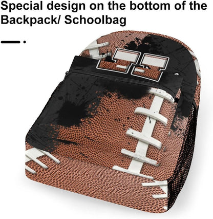 Boys Kids Backpack Personalized Football School Backpacks Custom Initial Bookbag with Name Sports Theme Large Capacity Schoolbag Gifts