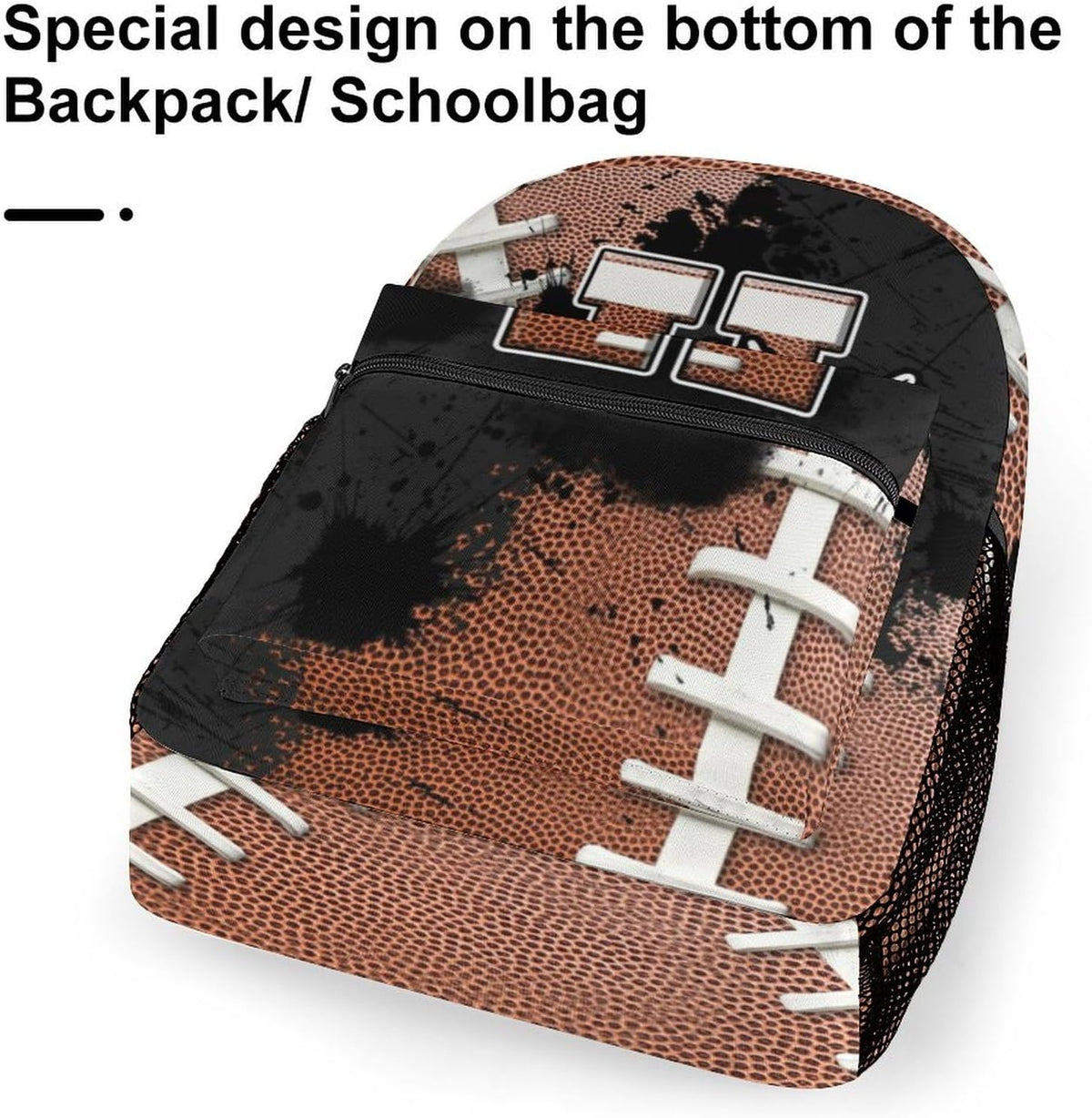 Boys Kids Backpack Personalized Football School Backpacks Custom Initial Bookbag with Name Sports Theme Large Capacity Schoolbag Gifts