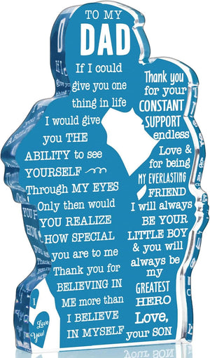 Dad Birthday Gifts from Son Christmas Gifts for Dad Unique Birthday Present Ideas for Father Daddy New Dad Best Dad Ever Gifts Father's Day Gifts Dad Acrylic Plaque Sign