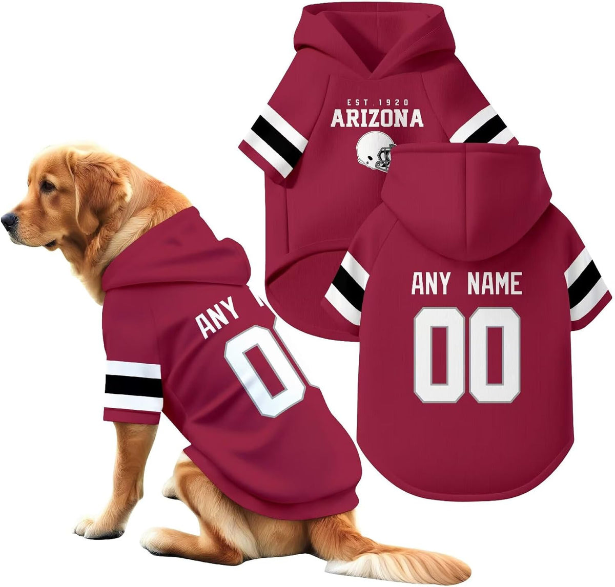 Arizona Dog Hoodie T-Shirt Pet Clothes Jersey Custom Name and Number Gifts