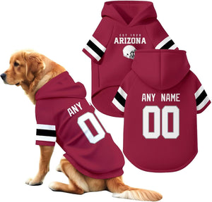 Arizona Dog Hoodie T-Shirt Pet Clothes Jersey Custom Name and Number Gifts