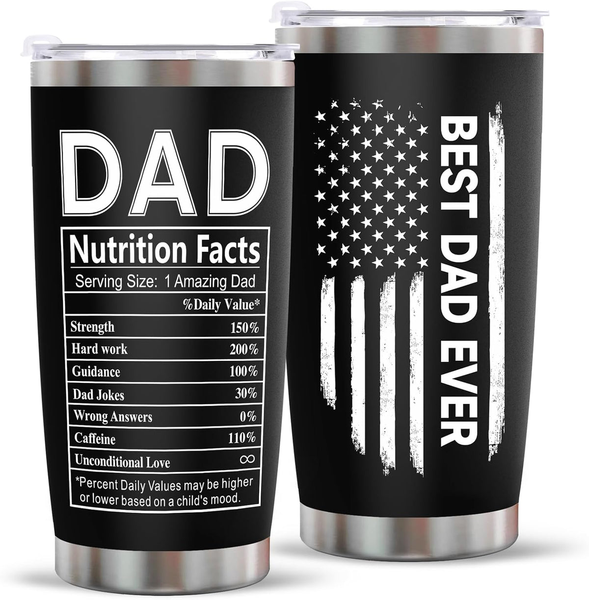 Fathers Day Dad Gifts from Daughter Son Wife kids, Gifts for Dad Stepdad Husband Daddy Grandpa Men Him Uncle, Fathers Day Christmas Birthday Anniversary Presents - 20 Oz Stainless Steel Tumbler