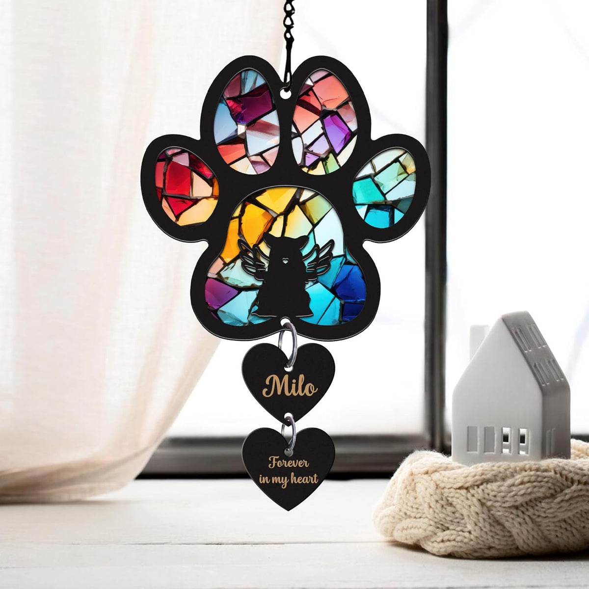 Dog Memorial Suncatcher, Personalized Pet Memorial Suncatcher with Custom Dog Breed and Name, Loss Of Dog Sympathy Gift for Dog Lovers, Dog Remembrance Gift, Pet Memorial Ornamen