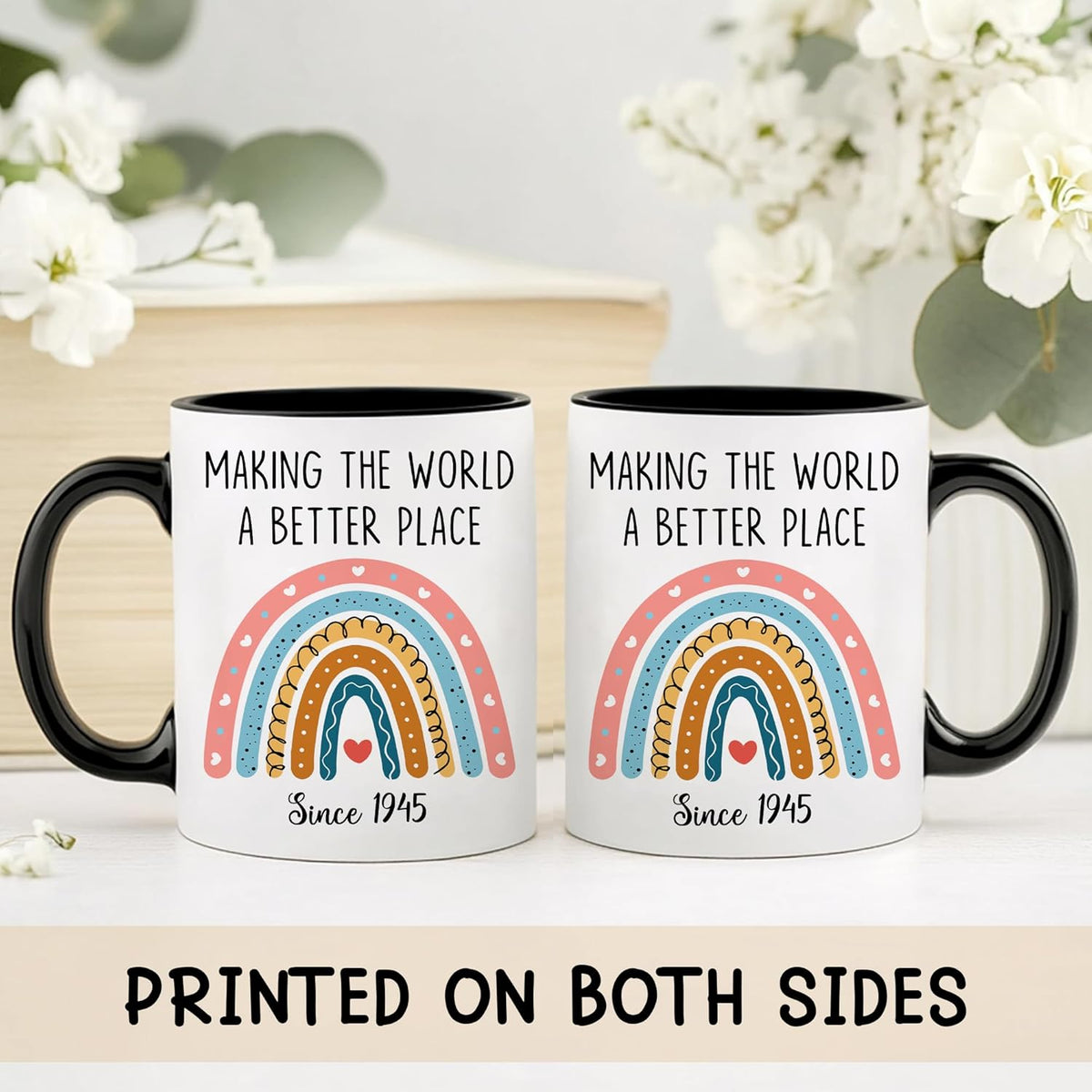 80th Birthday Gifts For Women Men - 1945 Birthday Gift For Woman - 80 Year Old Birthday Gifts For Women - 80th Birthday Decorations - Since 1945 Coffee Mug Custom Birthday Mug