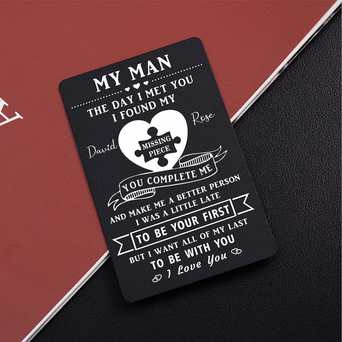 To My Man Wallet Insert Card, Unique Anniversary Valentines Cards Gift for Boyfriend, I Love You Gifts for Men, Birthday Fathers Day Presents