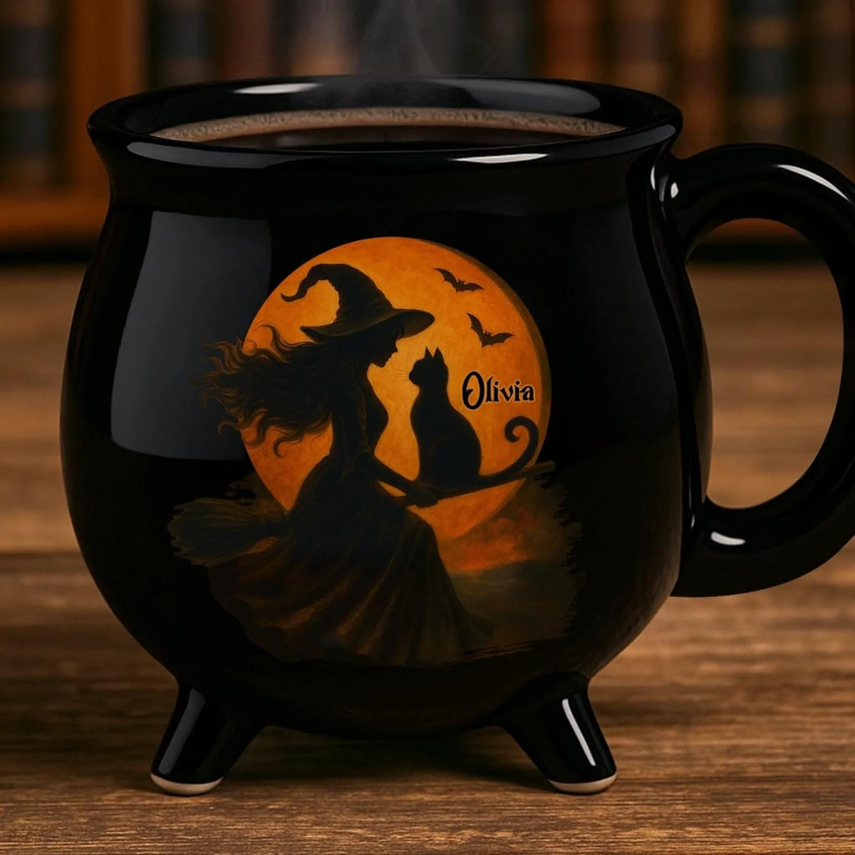 Witchy Cauldron Mug, Personalized Birthday Gifts For Besties, Sisters, BFF, Family, Yourself, Witching You a Wicked Brew, Halloween Tea Cups Woman Wiccan Gifts, Witch Mug