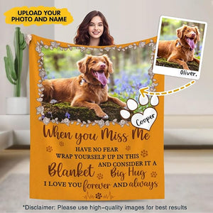 Custom Pet Memorial Blanket with Photo,Personalized Dog/Cat Loss Sympathy Gift,Pet Loss Bereavement Remembrance Gifts,Flannel Throw Blanket with Pictures