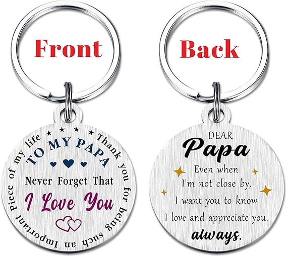 Never Forget That I Love You Gifts for Dad For Papa Father's Day Keychain - Father's Day Gift Dad Papa Birthday Gift Thanksgiving Easter Christmas Wedding from Child Grandchild