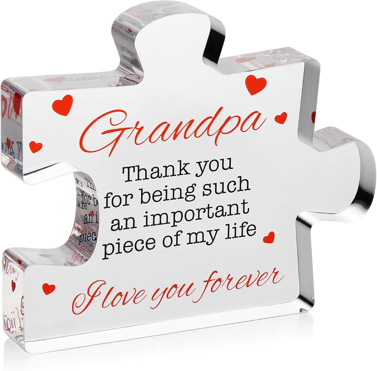 Gifts for Grandpa - Engraved Acrylic Block Puzzle Gift Grandpa Birthday Fathers Day Idea Gifts Best Grandpa Ever Gifts to My Great Grandpa Christmas Father's Day Grandparents Gifts Granddad Papa Plaque
