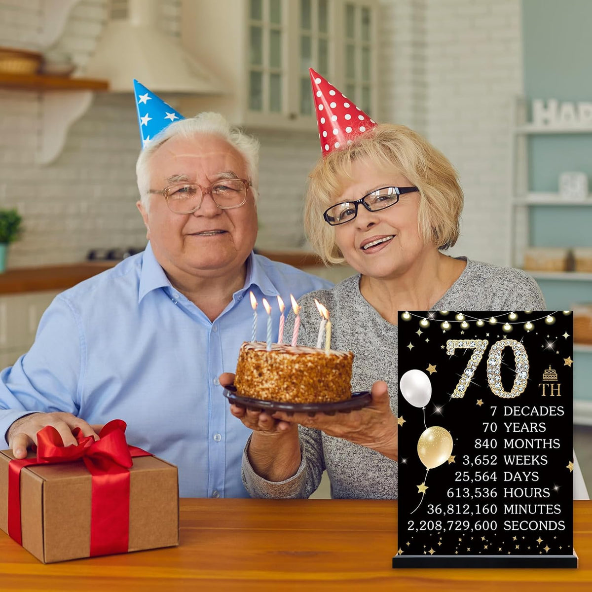 60th Birthday Decorations Gift for Women Men, Black Gold Back in 1965 Poster Acrylic Sign Centerpiece 60th Anniversary Table Decor, 60 Years Old Birthday Party Supplies