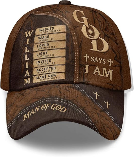 God Says I Am Personalized Classic Cap - Christian Gifts for Men and Women - Custom Gift for Morthers, Fathers Day, Birthday