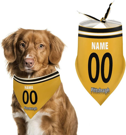 Pitsburgh Custom Dog Bandana Pet Gear Select Any Name Any Number Gifts for Dogs Cats