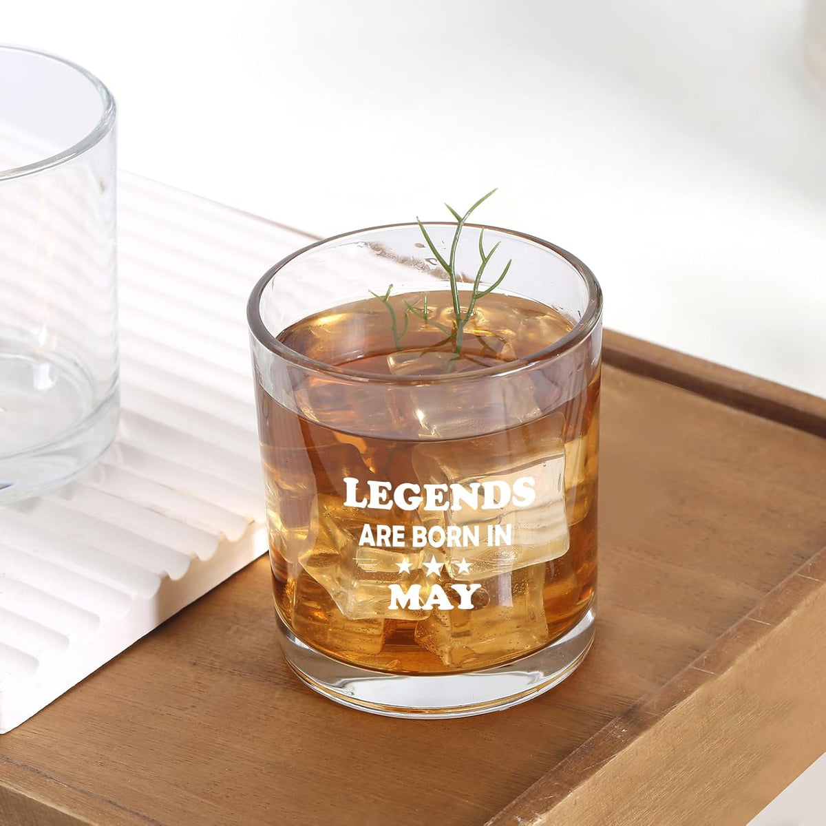 Legends Are Born In May Custom Month Whiskey Glass, Birthday Gifts, May Birthday Gifts for Men Dad Husband Grandpa Uncle Coworkers