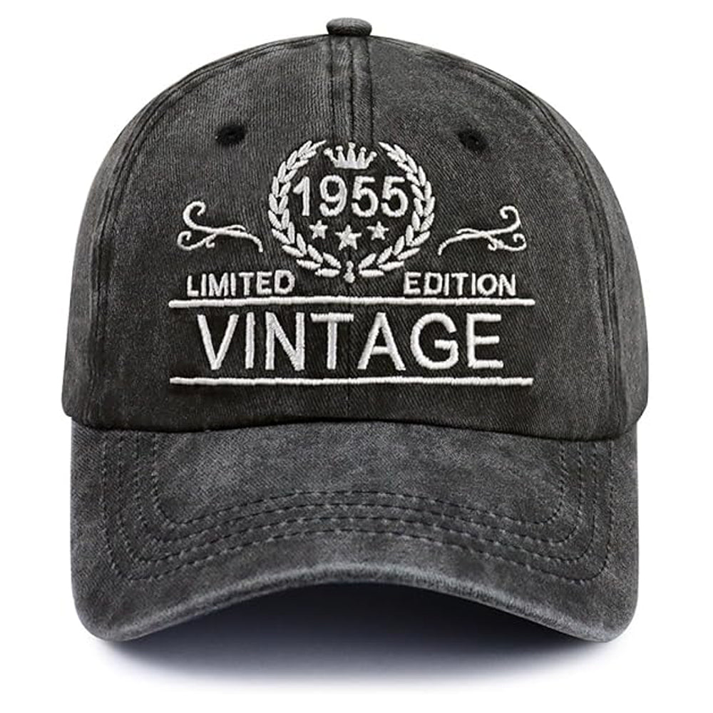 Custom Birthday Gift Vintage 30th 40th 50th 60th 70th 80th 90th Hats for Men Women, Adjustable Embroidered Birthday Baseball Cap