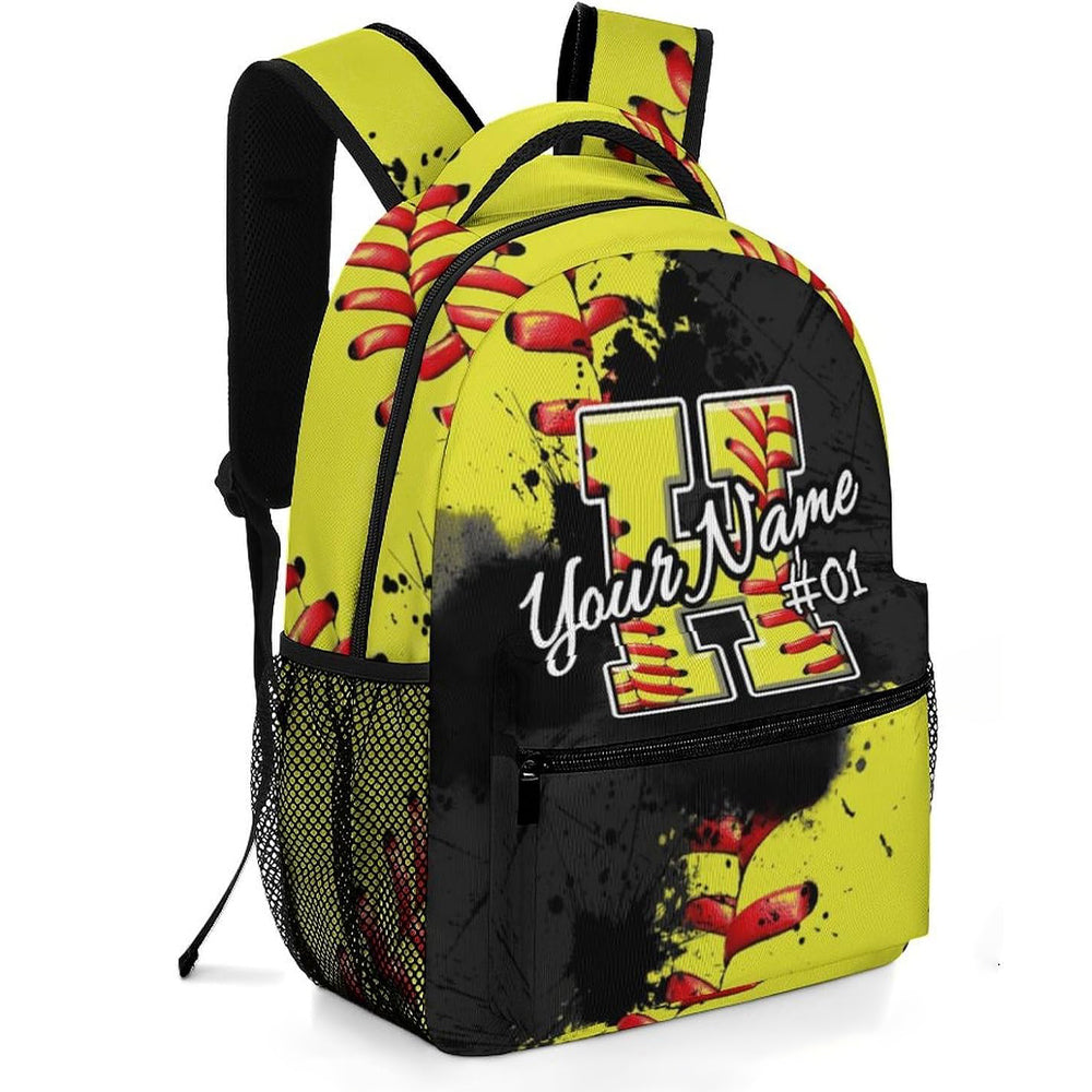 Boys Backpack Personalized Softball Backpacks with Name for Boys Custom Kids Bookbag Back to School Gifts for Primary Middle High Senior School College
