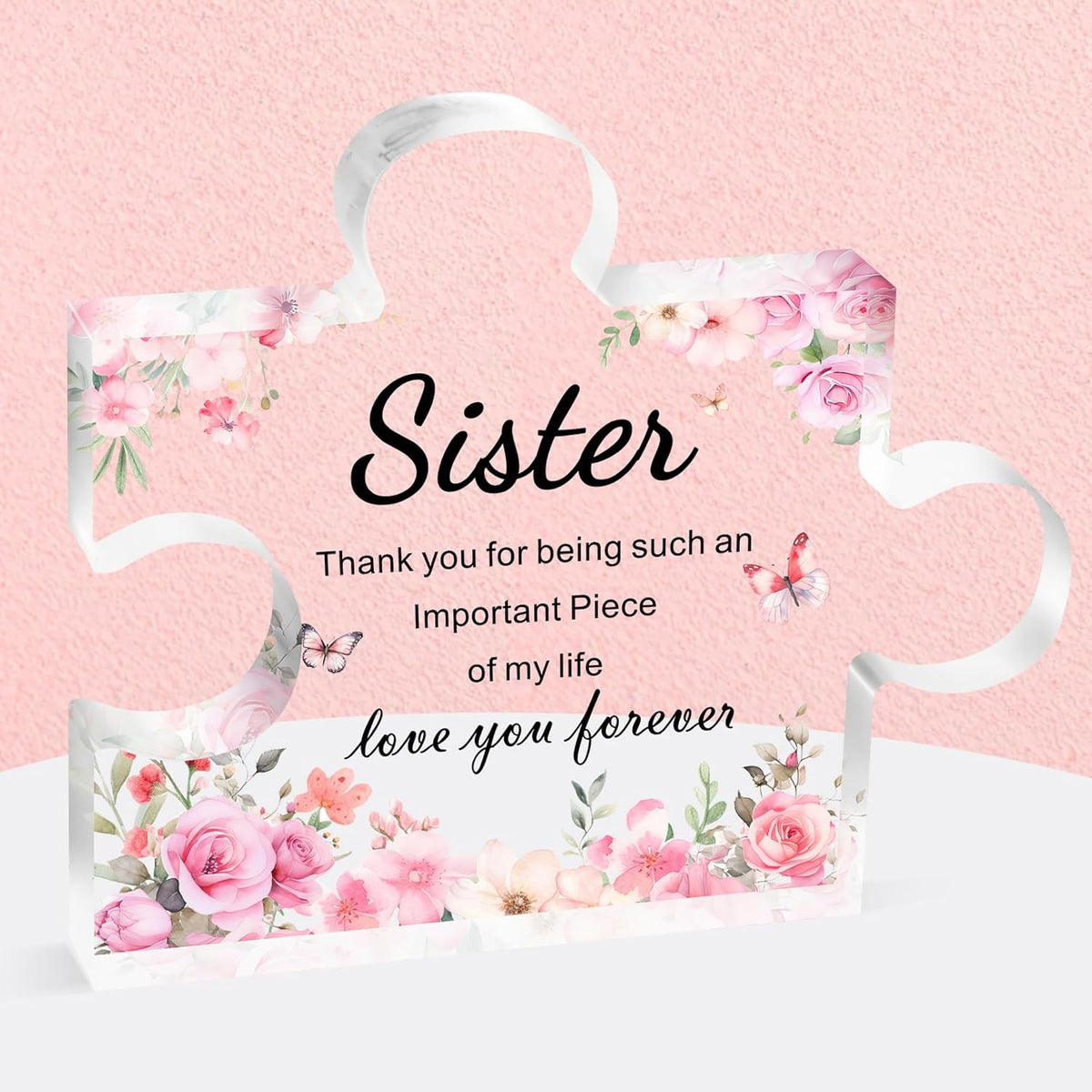 Gifts for Sister Mothers Day, Sister Gifts from Sisters, Engraved Acrylic Block Puzzle
