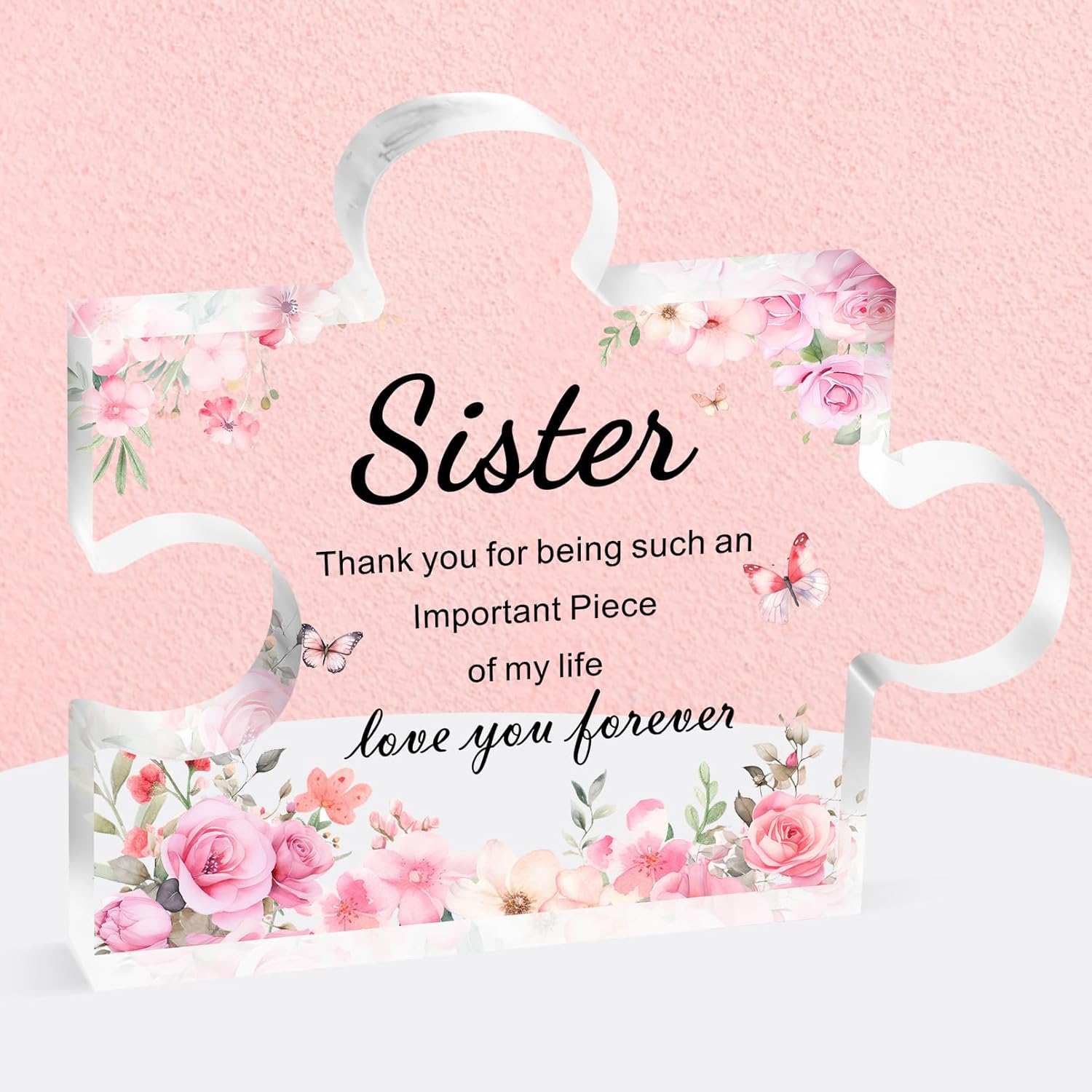 Gifts for Sister Mothers Day, Sister Gifts from Sisters, Engraved Acrylic Block Puzzle