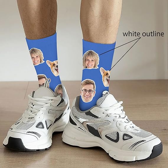 Custom Socks with Photos,Personalized face Socks with Pictures,Customized Novelty Socks Fun for Men Women