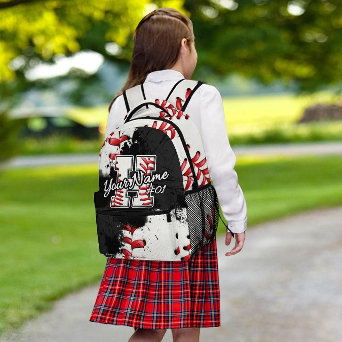 Custom Baseball Backpack for Boys Kids Personalized Initial School Bookbag with Name Customized Sports Schoolbag for Kindergarten Elementary Primary Senior Middle