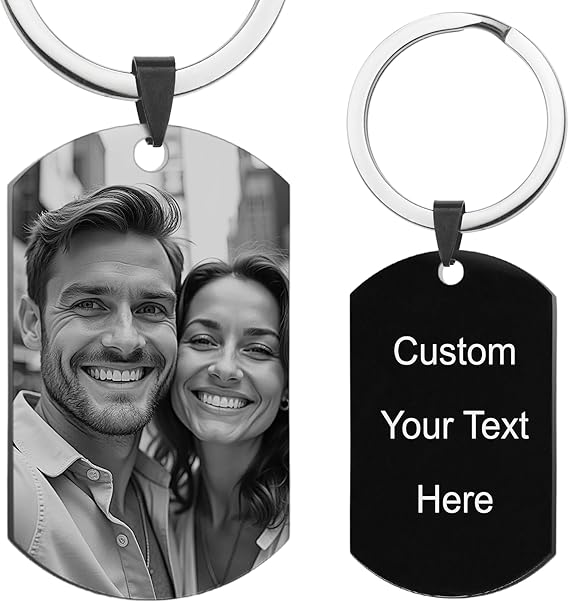 Custom Keychain with Picture Personalized Photo Keychain Gift Valentines Day for Couple, Men Boyfriend