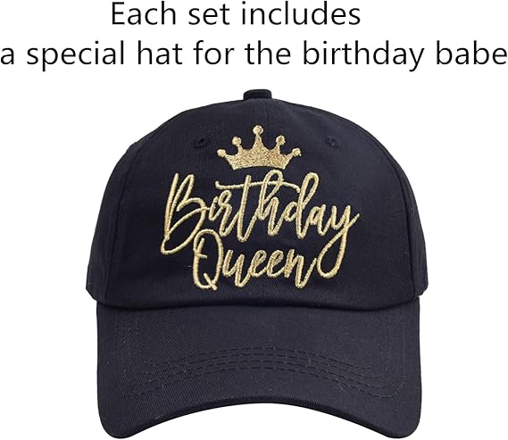 Birthday Party Hats Funny Birthday Queen Squad Embroidery Adjustable Baseball Cap for Women