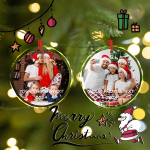 Personalized Christmas Ornaments 2025 Glass Custom Ornament Xmas Photo Ornament Customized Gifts Round
