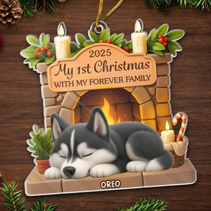 Custom First Christmas Acrylic Ornament - Personalized Christmas Birthday Gifts For Dog Lovers, Dog Dad And Mom - Pawsitively Loved This Christmas