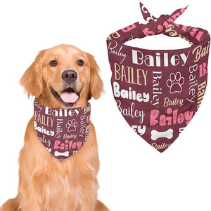 Personalized Dog Bandanas Custom Neckwear Name Button Anti-loosening Dog Scarf Triangle Bibs Kerchief Pet Costume Accessories for Small Medium Large Dogs Cats Pets Birthday