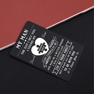To My Man Wallet Insert Card, Unique Anniversary Valentines Cards Gift for Boyfriend, I Love You Gifts for Men, Birthday Fathers Day Presents