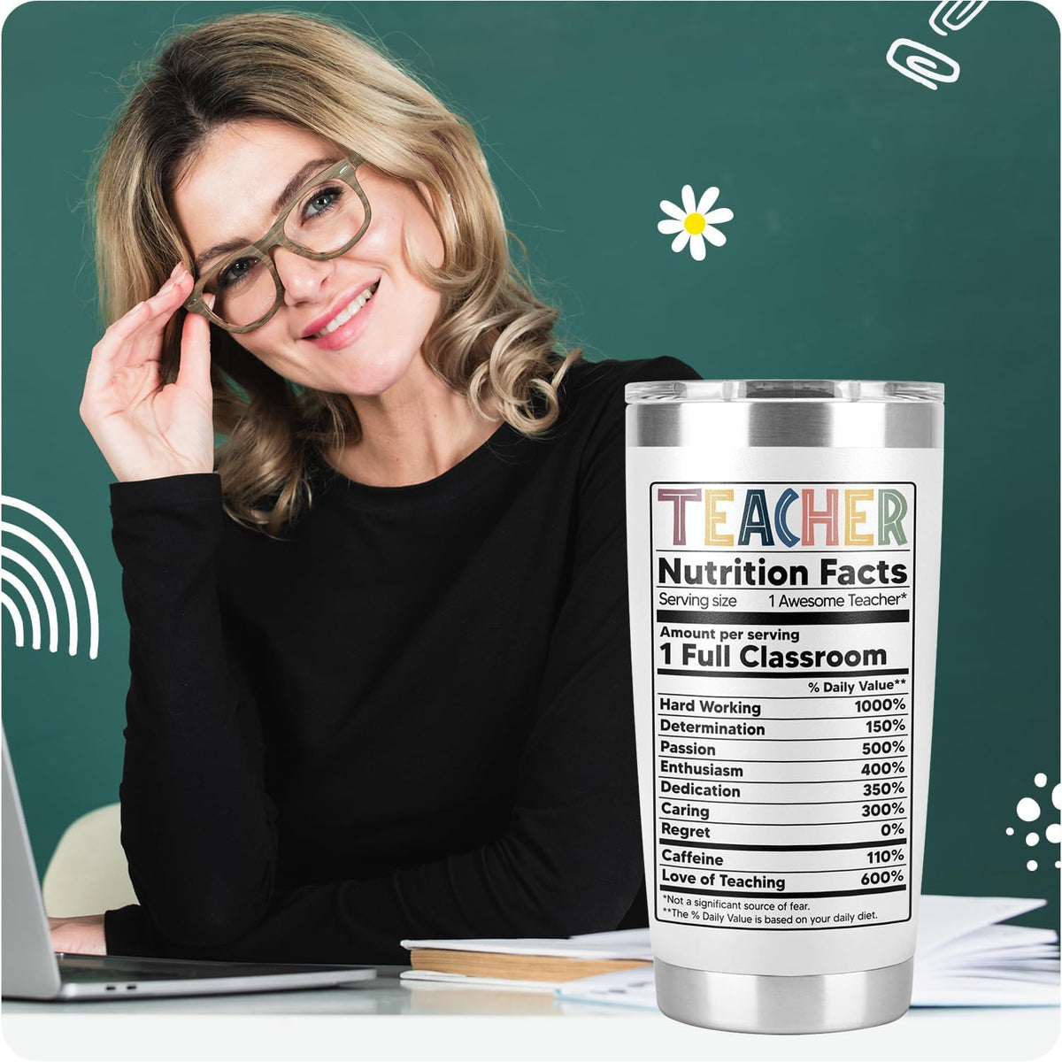 Teacher Cup Tumbler - Gifts for Women Men, Thank You Gift Ideas for Teachers, Teachersaurus Gifts From Student - Tumbler Best Teachers Day Week Appreciation Gift