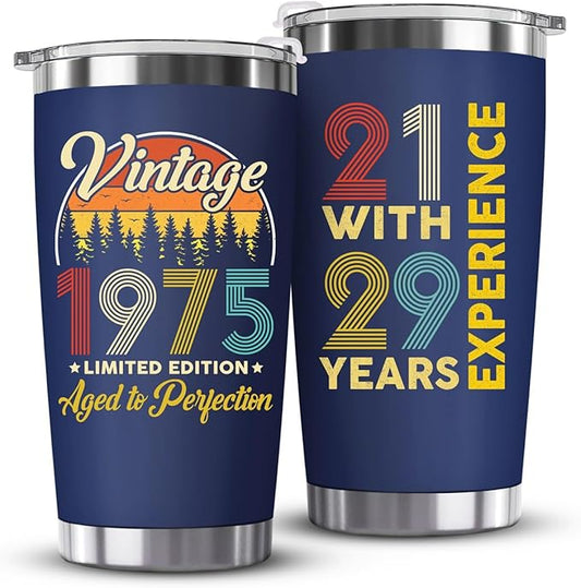 50th Birthday Gifts for Him, Her - 1975 50th Birthday Decorations, Cool 50 Year Old Gifts for Men, Women, Dad, Husband, Mom, Wife
