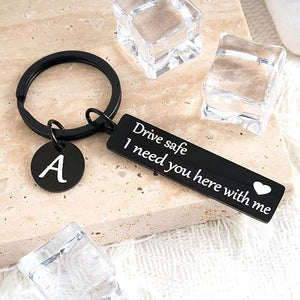 Drive Safe keychain for boyfriend,26-letter keychain, Gifts for Boyfriend on Birthday Christmas Valentine's day