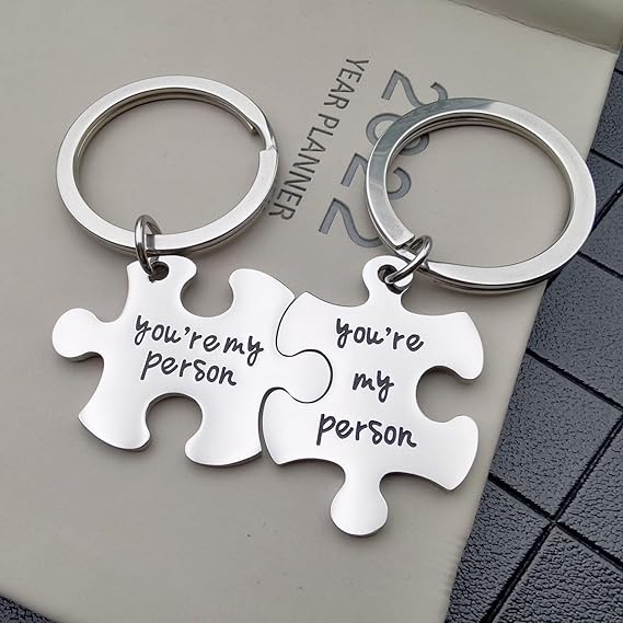 Couple Gifts Keychain My Person Love You Puzzle Piece Heart Keychain His Crazy Her Weirdo Valentines Day Him Boyfriend