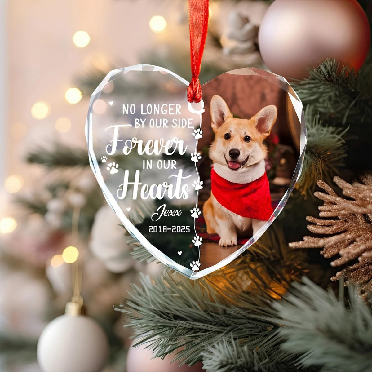 Custom Dog Christmas Ornament, Personalized Pet Keepsake, Customized Holiday Tree Decoration, Gift for Dog Lovers