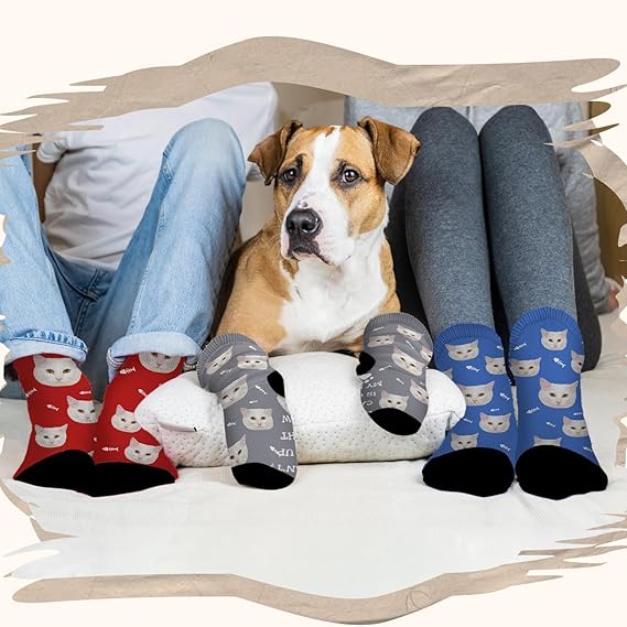 Custom Face Socks for Dog Cat Lover Gifts Personalized Socks Gifts for Women Men